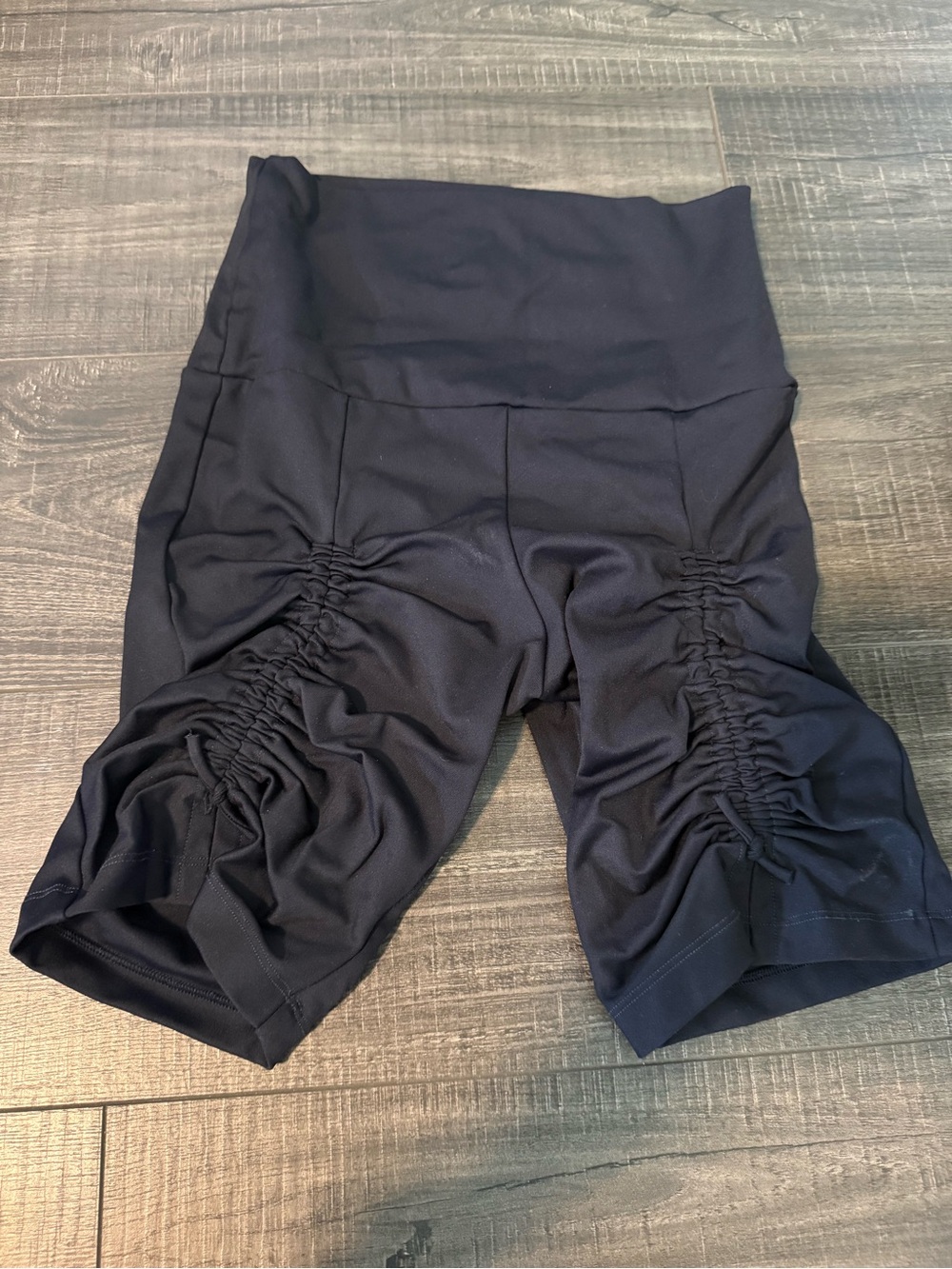 Women’s Navy Ruched High-Waist Bike Shorts